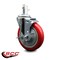 Service Caster 5'' Red Polyurethane Wheel Swivel 7/16'' Grip Ring Stem Caster with Brake SCC-GR20S514-PPUB-RED-TLB-716138 - alternate 4